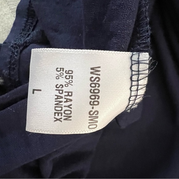 Lovappella 3/4 sleeve knit jersey maxi dress ladies size large navy blue - Picture 6 of 8